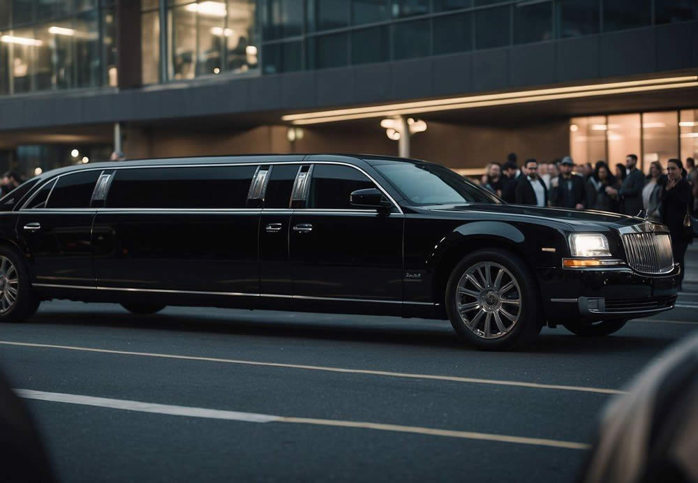 Luxury Limo is located in front of a building