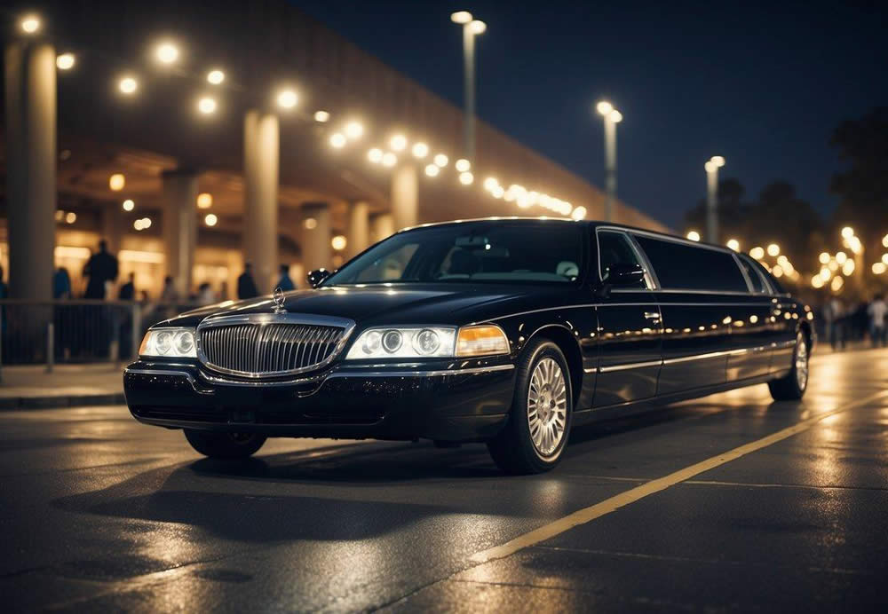 Luxury elite car is parking in front of a building